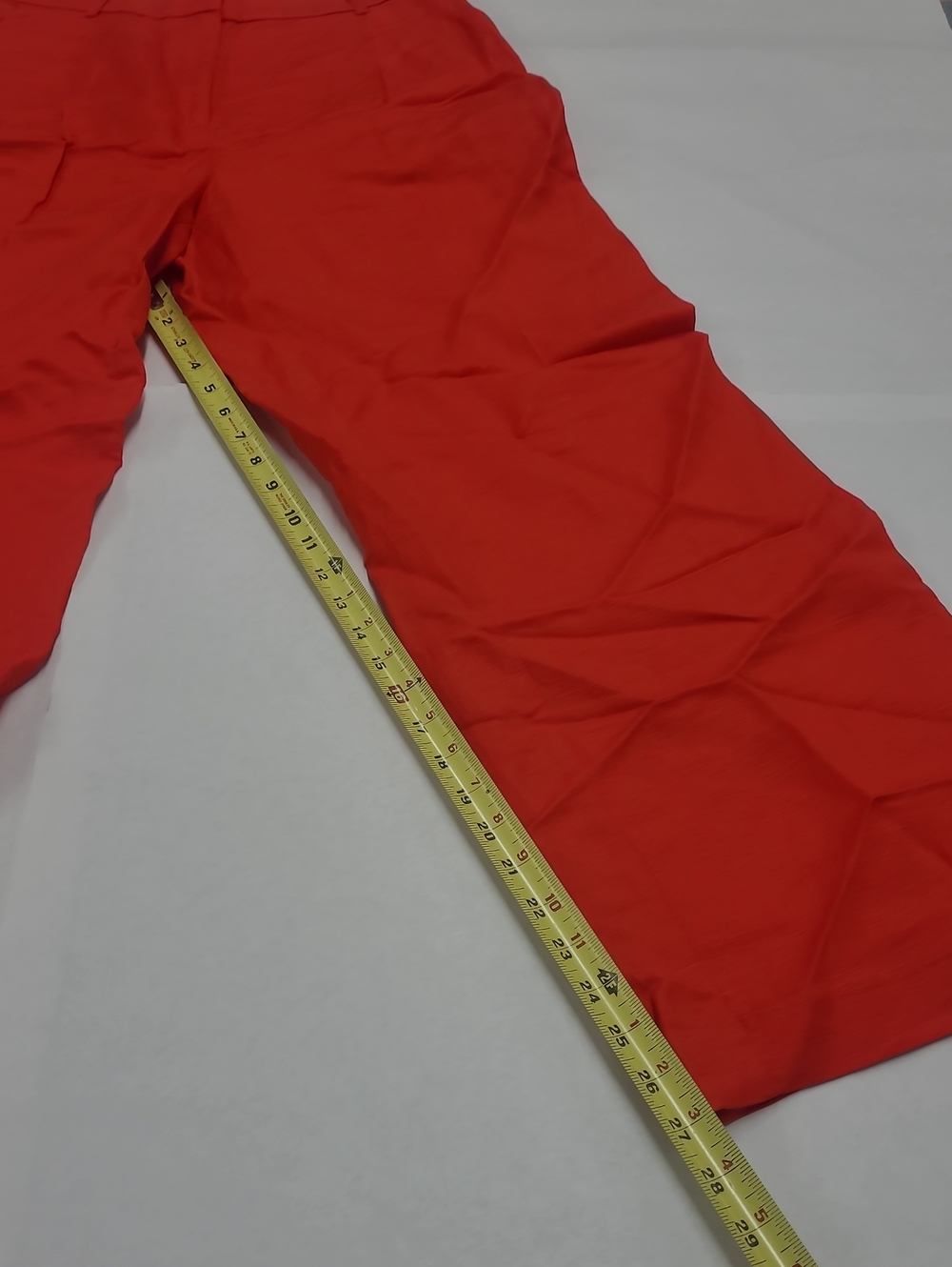Loft Peyton Trousers Orange/Red Linen Blend Wide-Leg Bottoms Size 6 NWT - Picture 4 of 8